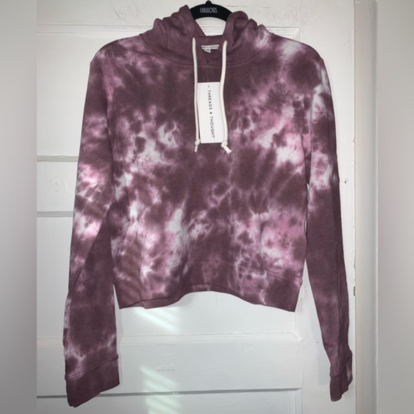 NWT‎ Threads 4 Thought purple and white tie die hoodie size small - Picture 2 of 9